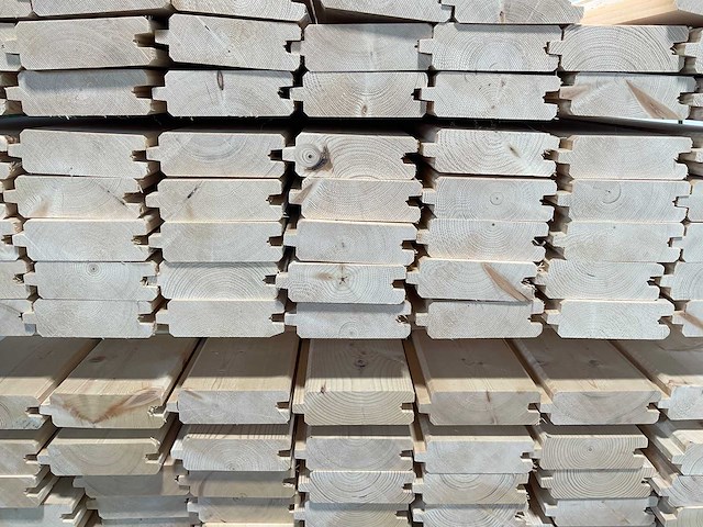 Vuren blokhutprofiel geschaafd 329x14,5x4,5 cm (50x) - afbeelding 8 van  9