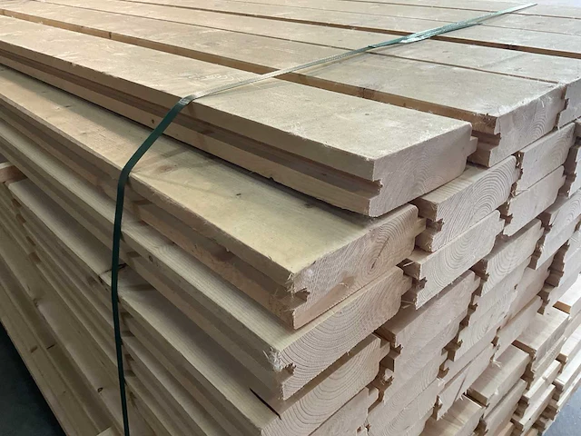 Vuren blokhutprofiel geschaafd 329x14,5x4,5 cm (50x) - afbeelding 7 van  9