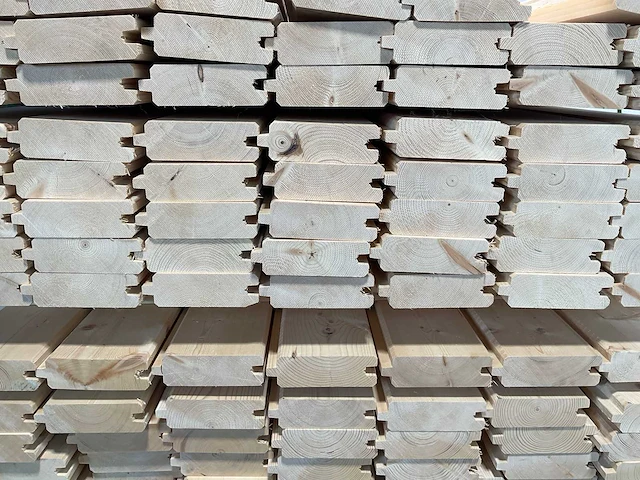 Vuren blokhutprofiel geschaafd 329x14,5x4,5 cm (50x) - afbeelding 8 van  9