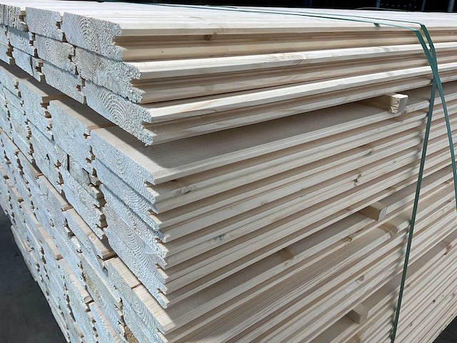 Vuren blokhutprofiel geschaafd 360x14,5x2,8 cm (75x) - afbeelding 9 van  10