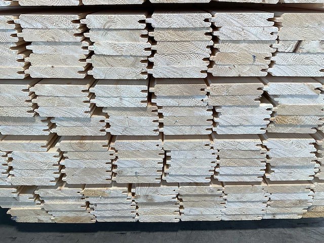 Vuren blokhutprofiel geschaafd 360x14,5x2,8 cm (75x) - afbeelding 10 van  10
