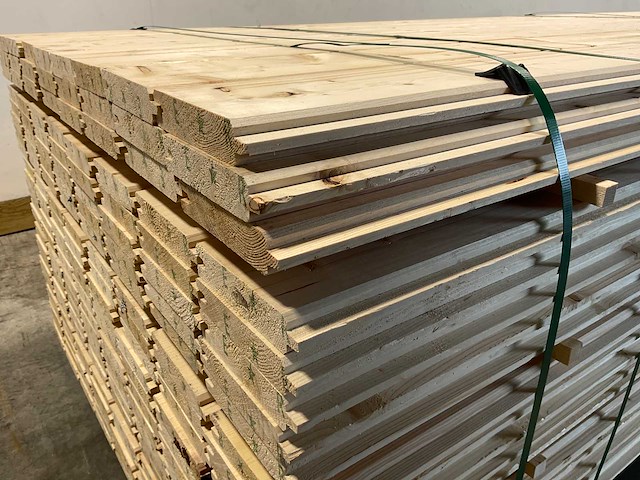Vuren blokhutprofiel geschaafd 360x14,5x2,8 cm (75x) - afbeelding 5 van  6