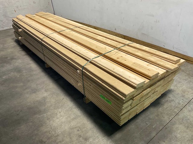 Vuren blokhutprofiel geschaafd 419x14,5x4,5 cm (50x) - afbeelding 1 van  10