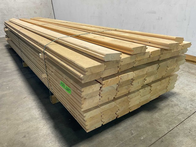 Vuren blokhutprofiel geschaafd 419x14,5x4,5 cm (50x) - afbeelding 7 van  10