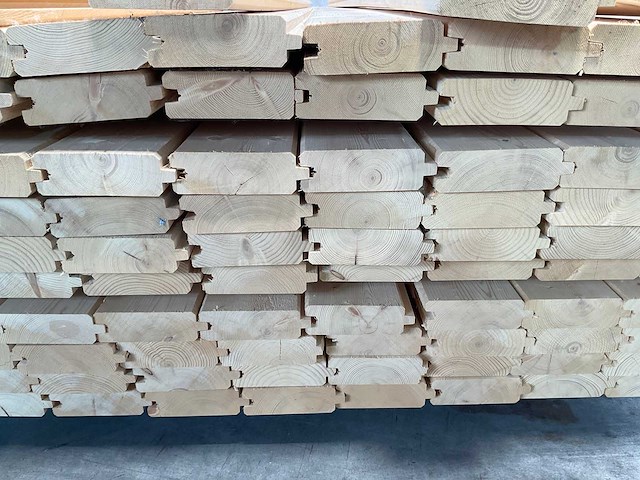 Vuren blokhutprofiel geschaafd 419x14,5x4,5 cm (50x) - afbeelding 9 van  10