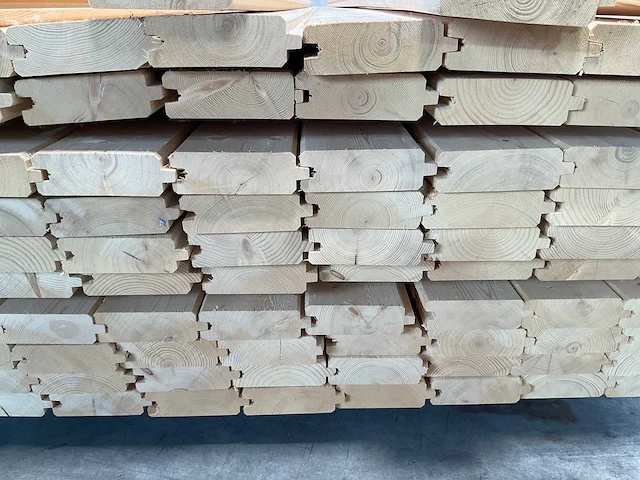 Vuren blokhutprofiel geschaafd 419x14,5x4,5 cm (50x) - afbeelding 9 van  10