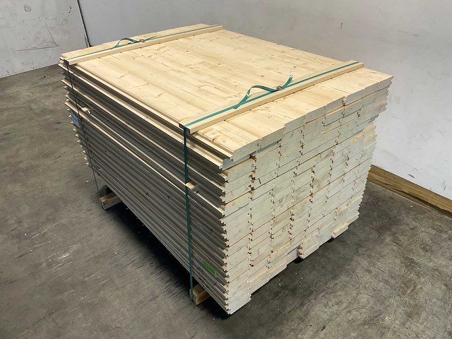 Vuren blokhutprofiel mes- en groef 119x14,5x4,5 cm (200x) - afbeelding 1 van  4