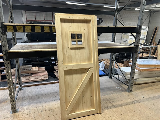 Vuren deur met glas 760x1920mm hillhout - afbeelding 3 van  4