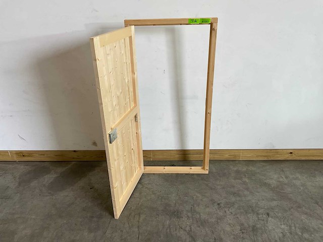 Vuren dichte deur met kozijn 76x154 cm - afbeelding 9 van  10