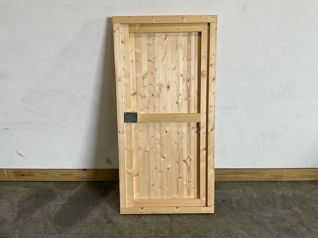 Vuren dichte deur met kozijn 76x154 cm - afbeelding 9 van  10