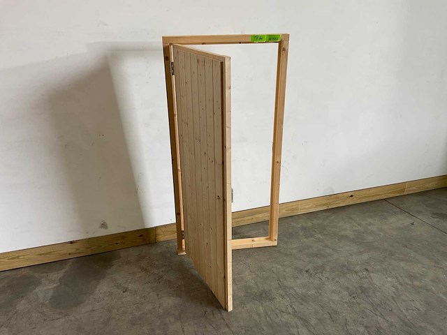Vuren dichte deur met kozijn 76x154 cm - afbeelding 8 van  10
