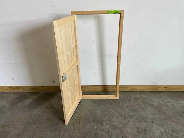 Vuren dichte deur met kozijn 76x154 cm - afbeelding 3 van  10