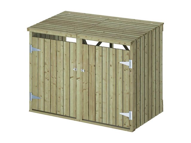 Vuren dubbele klikokast geïmpregneerd - 157x90x120 cm - afbeelding 1 van  5