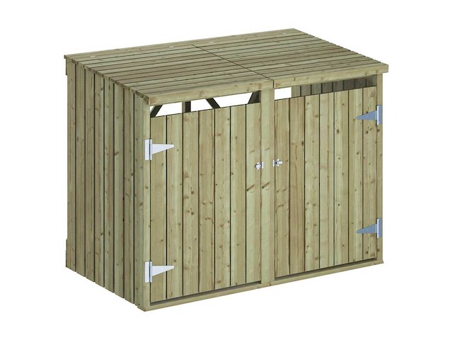 Vuren dubbele klikokast geïmpregneerd - 157x90x120 cm - afbeelding 2 van  5