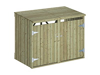 Vuren dubbele klikokast geïmpregneerd - 157x90x120 cm - afbeelding 2 van  5