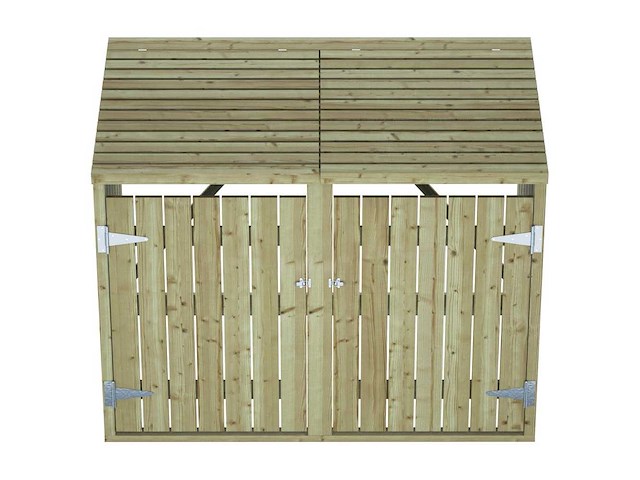 Vuren dubbele klikokast geïmpregneerd - 157x90x120 cm - afbeelding 2 van  3
