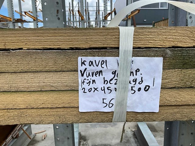 Vuren fijn bezaagd latten 2500x450x20 mm (56x) - afbeelding 4 van  4