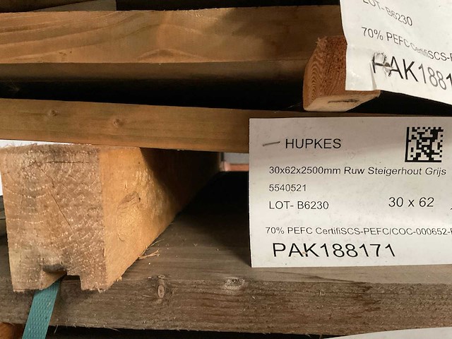 Vuren geïmpregneerde balk 250x3x6 cm (100x) - afbeelding 5 van  8