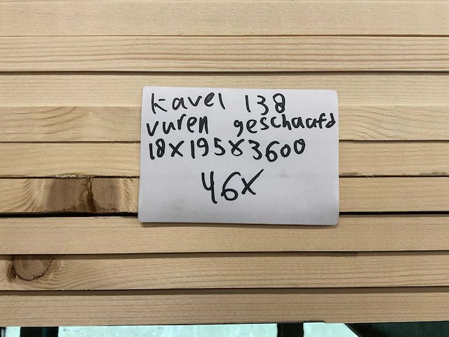 Vuren geschaafd 18x195x3600 mm (46x) - afbeelding 4 van  5