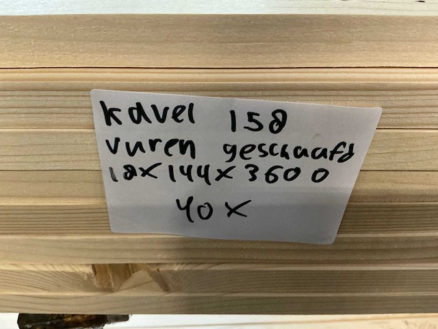 Vuren geschaafd 28x144x3600 mm (40x) - afbeelding 6 van  6
