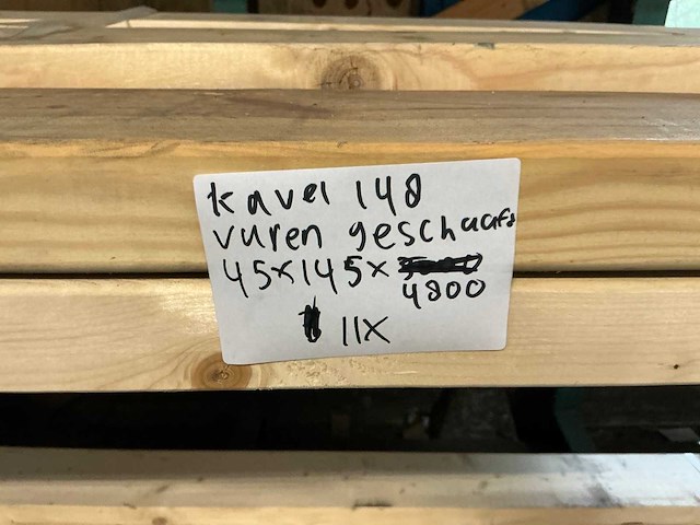 Vuren geschaafd 45x145x4800 mm (11x) - afbeelding 7 van  7