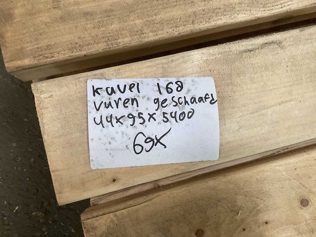 Vuren geschaafd 5400x44x95 mm (69x) - afbeelding 4 van  4