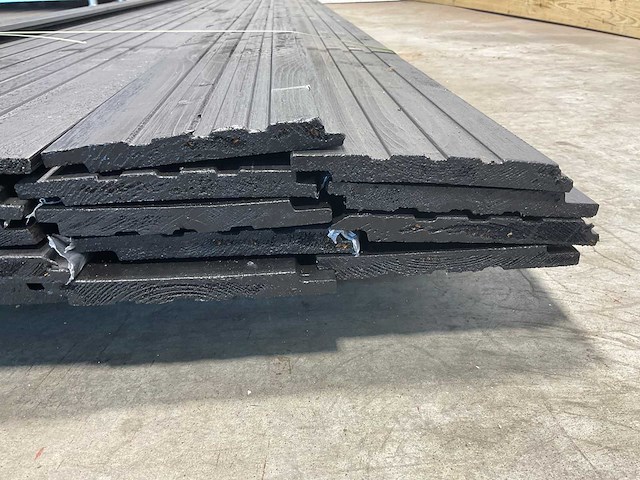 Vuren gevelbekleding channel sliding zwart 305x18x1,8 cm (28x) - afbeelding 2 van  11