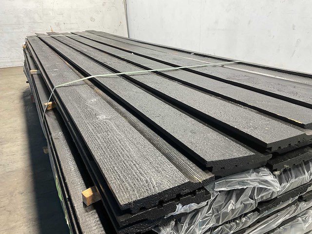 Vuren gevelbekleding halfhouts rabat zwart - 305x13,6x1,8 cm (136x) - afbeelding 3 van  8
