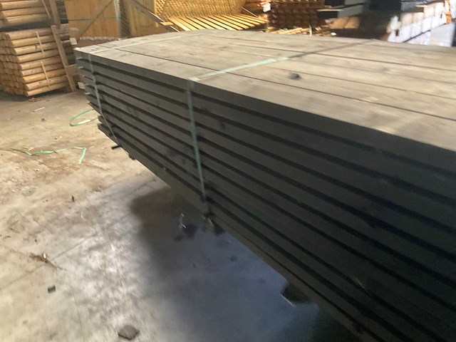 Vuren gording geschaafd zwart gespoten - 500x16x4,5 cm (12x) - afbeelding 4 van  7