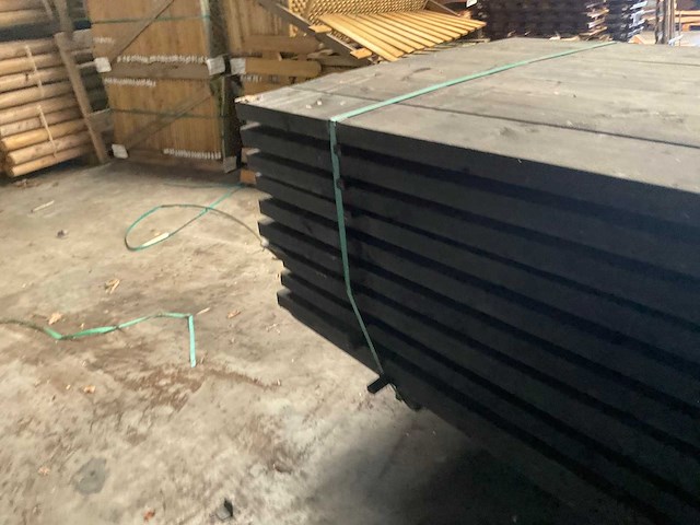 Vuren gording geschaafd zwart gespoten - 500x16x4,5 cm (12x) - afbeelding 6 van  7