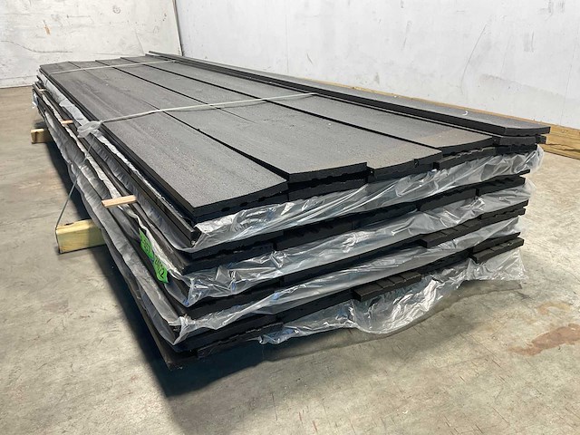 Vuren open gevelbekleding board zwart 305x18x1,8 cm (74x) - afbeelding 3 van  3