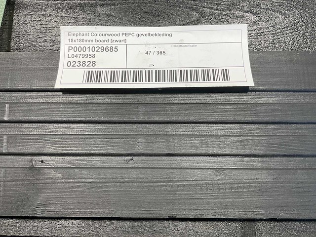 Vuren open gevelbekleding board zwart 365x18x1,8 cm (75x) - afbeelding 2 van  8