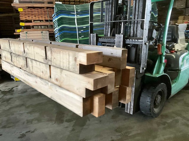 Vuren paal - 170x14x14 cm (8x) - afbeelding 2 van  8