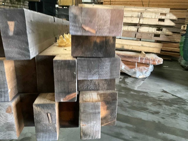 Vuren paal - 170x14x14 cm (8x) - afbeelding 7 van  8