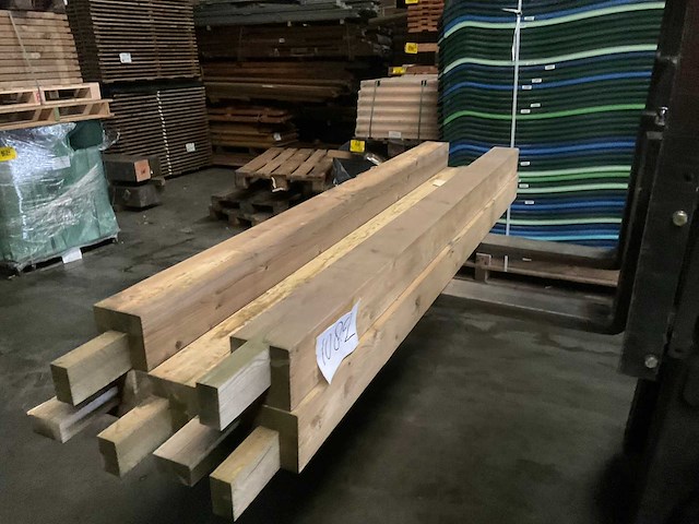 Vuren paal - 224x12x12 cm (6x) - afbeelding 4 van  4