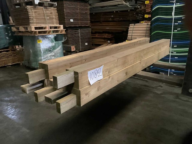 Vuren paal - 224x12x12 cm (6x) - afbeelding 1 van  5