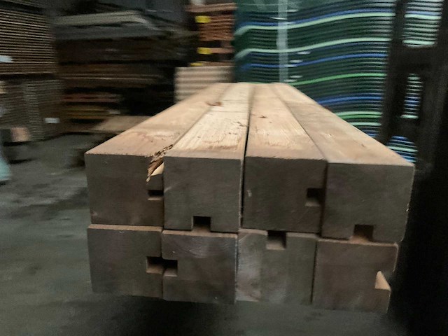 Vuren paal - 224x12x12 cm (8x) - afbeelding 4 van  10