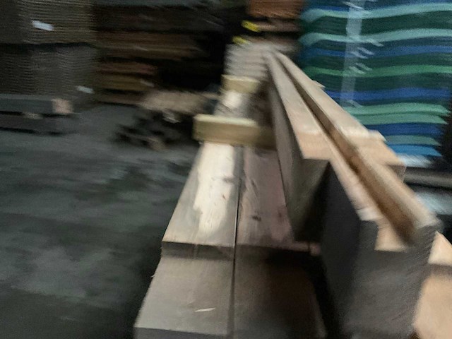 Vuren paal - 224x12x12 cm (9x) - afbeelding 3 van  8