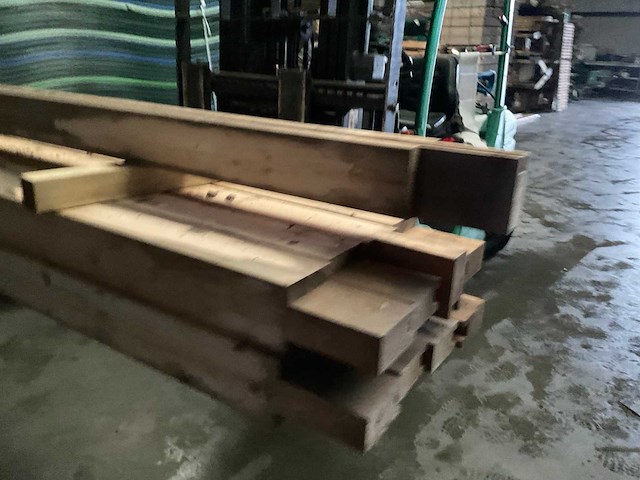 Vuren paal - 224x12x12 cm (9x) - afbeelding 4 van  8