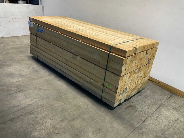 Vuren paal 300x9.8x9.8 cm (25x) - afbeelding 1 van  5