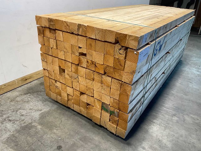 Vuren paal 300x9.8x9.8 cm (25x) - afbeelding 3 van  5