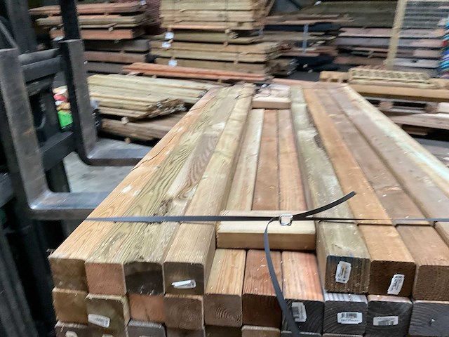 Vuren paal geïmpregneerd - 180x6,6x6,6 cm (30x) - afbeelding 4 van  6