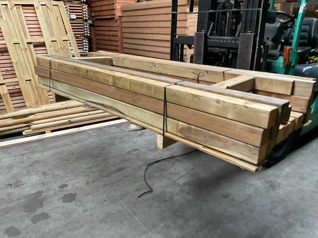 Vuren paal geïmpregneerd - 210x8,8x8,8 cm (18x) - afbeelding 2 van  7