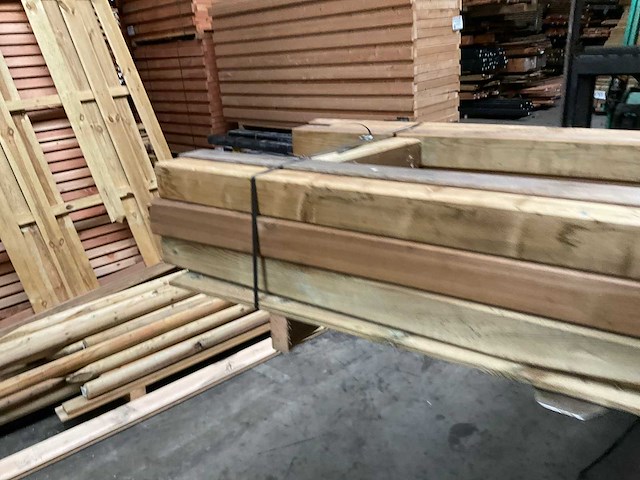 Vuren paal geïmpregneerd - 210x8,8x8,8 cm (18x) - afbeelding 3 van  7