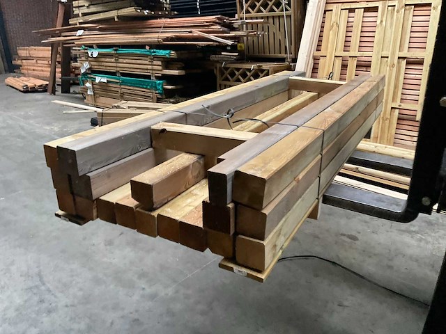 Vuren paal geïmpregneerd - 210x8,8x8,8 cm (18x) - afbeelding 7 van  7