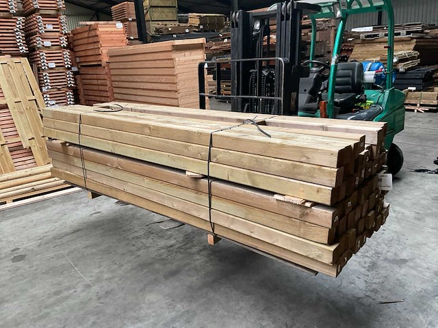 Vuren paal geïmpregneerd - 270x8,8x8,8 cm (20x) - afbeelding 1 van  10