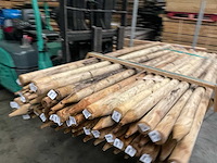 Vuren paal rond, geïmpregneerd en gepunt - 250x6x6 cm (66x) - afbeelding 9 van  12