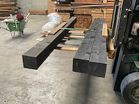 Vuren paal zwart gespoten - 250x14x14 cm (3x) - afbeelding 2 van  10