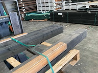 Vuren paal zwart gespoten - 250x14x14 cm (3x) - afbeelding 5 van  10