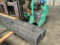 Vuren paal zwart gespoten - 250x14x14 cm (3x) - afbeelding 7 van  10